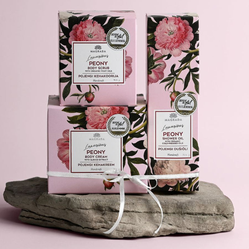 Peony Body Scrub With Organic Fruit Oils - 250 ml